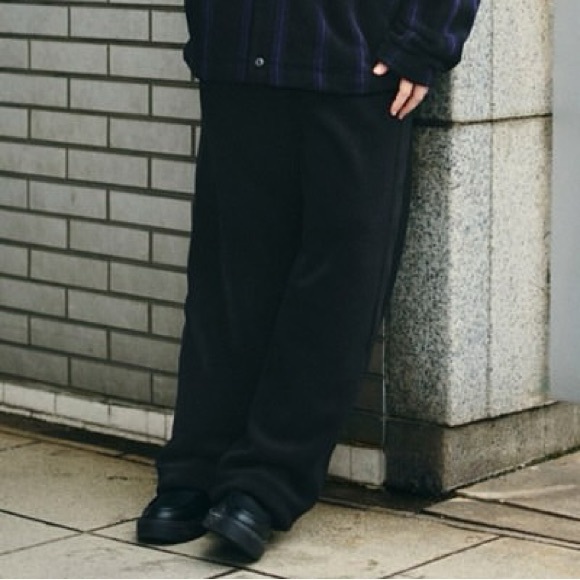 UNIQLO NEEDLES FLEECE WIDE PANTS - BLACK S - Picture 2 of 10